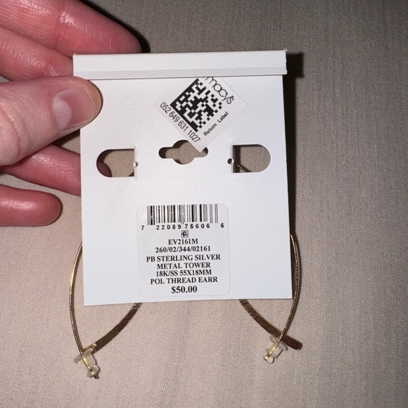 18k Gold Over Sterling Silver Earrings - Picture 4 of 4